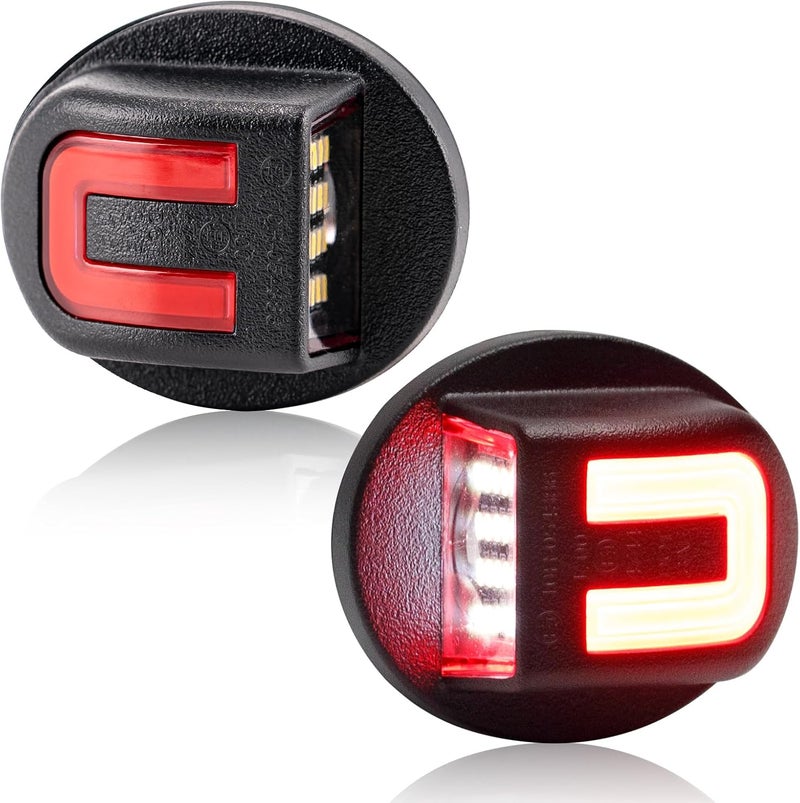 LUDARM LED License Plate Light Compatible with F150 1990-2014 F250 F350 1980-1999 F250 F350 F450 F550 super duty1999-2016 Bronco80-96 Ranger83-11 6500K Tag White Light&C-Shaped Rear Parking Red Light - Image 1